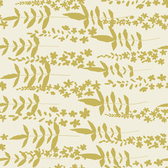  Floral vector seamless pattern. Simple stylized flowers and leaves background made with clipping mask for easy editing.