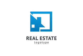 Abstract real estate agent logo icon vector design. Rent, sale of real estate vector logo, House cleaning, home security, real estate auction. Vector building logo concept.