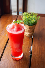 Watermelon juice. Refreshment beverage. Hight vitamin drink in summer.