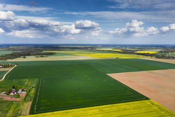 Fields and roads in latvian countryside.