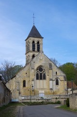 Fototapeta na wymiar Church in a village near Paris in France, Europe