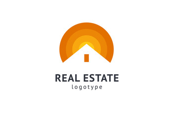 Abstract real estate agent logo icon vector design. Rent, sale of real estate vector logo, House cleaning, home security, real estate auction. Vector building logo concept.