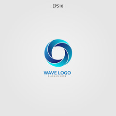 wave logo design minimalist and elegant concept