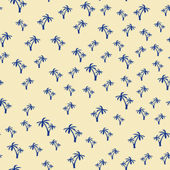 Coconut palm tree. Tropical vector Seamless pattern
