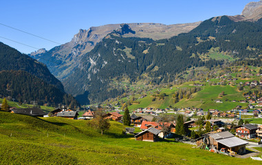 Mountain town in Grindelwald, Switzerland