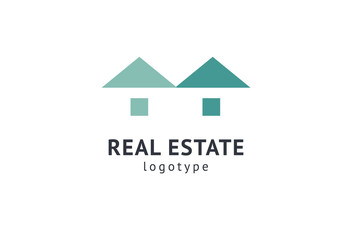 Abstract real estate agent logo icon vector design. Rent, sale of real estate vector logo, House cleaning, home security, real estate auction. Vector building logo concept.