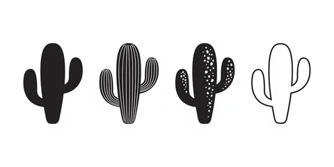 Foto op Canvas cactus icon vector logo symbol sign desert flower botanica plant garden summer tropical illustration doodle © CNuisin