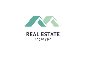 Abstract real estate agent logo icon vector design. Rent, sale of real estate vector logo, House cleaning, home security, real estate auction. Vector building logo concept.