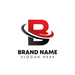letter B logo symbol with swoosh design