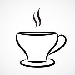 Contour illustration of tea cup