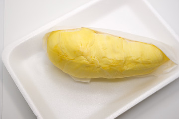Durian, King of Fruits on white background.