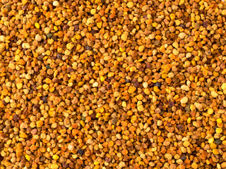 Flower pollen background. The form of the top.