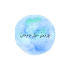 Watercolor hand painted circle design elementon a white background, decorative design element. Abstract vector