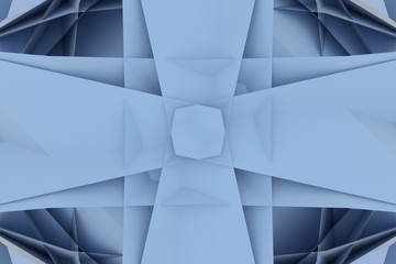 Abstract CGI, random geometric backdrop. Wallpaper for graphic design. 3D render.