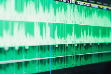 Timeline video and sounds of video editing tool, blur concept.
