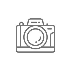 Professional photo camera line icon.