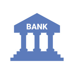 Bank vector icon. Flat design vector icon. Vector illustration on white background