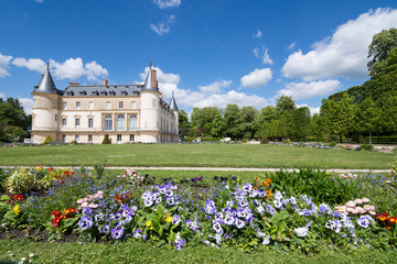 fleurs du jardin du parc du chateau de Rambouillet - obrazy, fototapety, plakaty