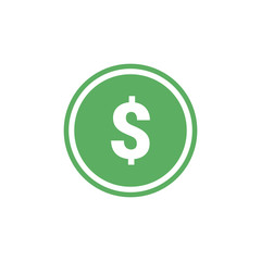 Dollar vector icon. Flat design vector icon. Vector illustration on white background