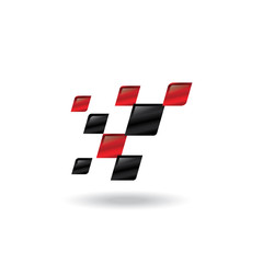 modern checkered flag logo template. Race flag vector icon symbol