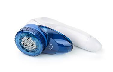 Blue plastic fabric shaver
