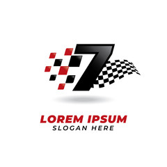 Number seven 7 racing icon symbol design. racing number logo design