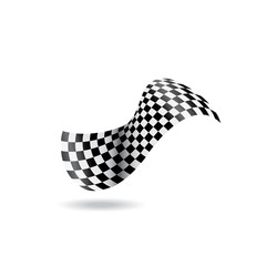 Race flag vector icon symbol. simple design checkered flag logo template