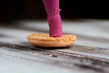 cooking homemade macarons at home with your hands