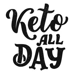 Lettering - love keto about diet for concept design. Hand drawn illustration. Food for Ketogenic