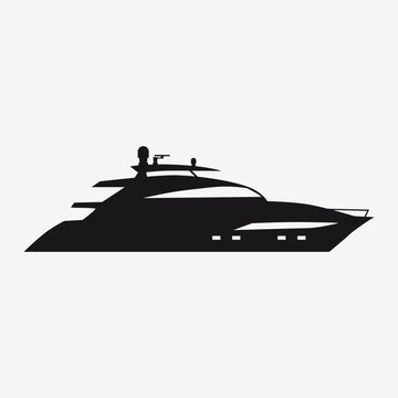 Icon speed boat, boat, side view Vector isolated
