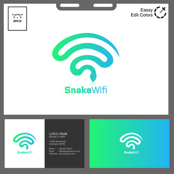 Logo Vector Snake Wireless Technology Internet Concept