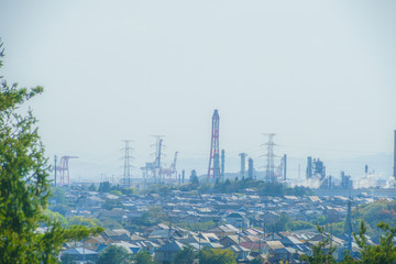宮城県・七ヶ浜町から見える仙台港