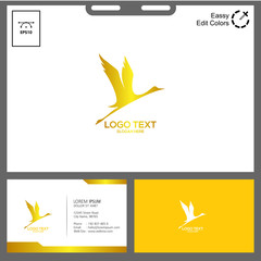 the minimalist logo vector of Stork bird