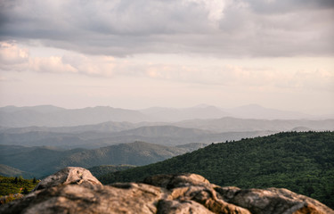 Sunset Landscape View in Grayson Highlands State Park in Jefferson National Forest in Virginia 