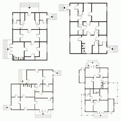 Architectural blueprint in top view background. Vector technical project background illustration