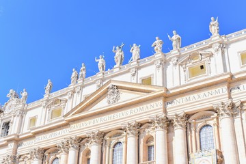 Fototapeta na wymiar Main Building of St. Peter's Basilica in Vatican City