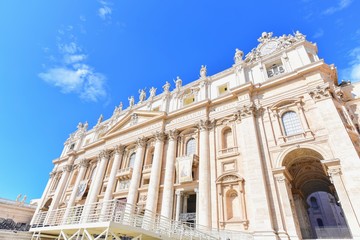 Fototapeta na wymiar Facade of St. Peter's Basilica in Vatican City