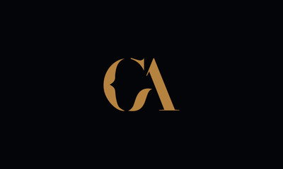 CA logo design template vector illustration - obrazy, fototapety, plakaty