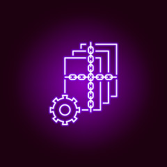 Hacker, lock icon in neon style. Can be used for web, logo, mobile app, UI, UX