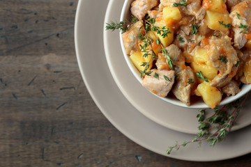  Irish stew sprinkled with green thyme.