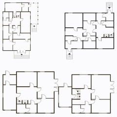 Architectural blueprint in top view background. Vector technical project background illustration
