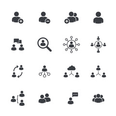 People icons pack. Isolated people symbols collection. Graphic icons element. User icon silhouettes vector. Social icon. User group network. Corporate team group. Community member icon. Business team