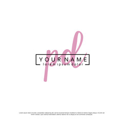 Initial P D PD elegant logo template vector