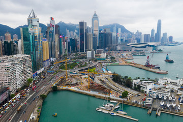 top view of Hong Kong city