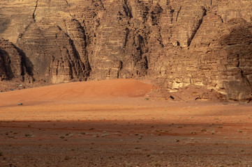Wadi rum desert landscape in Jordan.