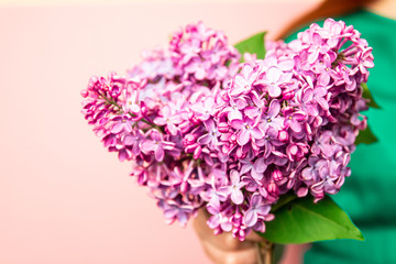 Composition of spring bouquet of lilac