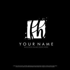 F H FH initial square logo template vector