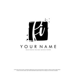F I FI initial square logo template vector