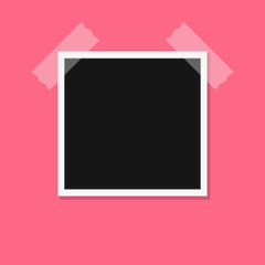 Black and white photo frames isolated on pink. Vintage style. Vector illustration eps10