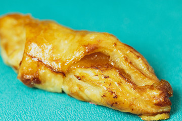 Pineapple pie on a blue background.